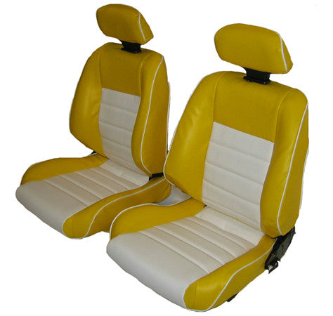 1988-1991 Honda Civic 2-Door Front Buckets &amp; Rear Bench  Leather With Vinyl Sides And Back