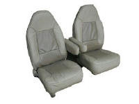 1992-1996 Ford Bronco Front Buckets And Rear Bench Seat Set. Leather With Vinyl Sides &amp; Back