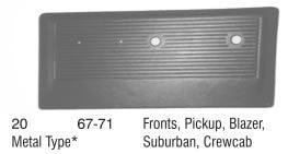 1967-1971 Chevrolet Blazer Door Panels - Fronts Metal Type