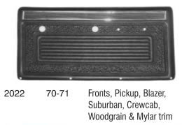 1970-1971 Chevrolet Blazer Door Panels - Fronts Woodgrain And Mylar Trim