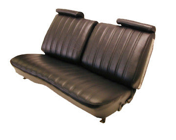 1973-1977 Chevrolet Chevelle Front Straight Bench Split Back  Head Rest  No Arm Rest And Rear Bench Seat. Lea