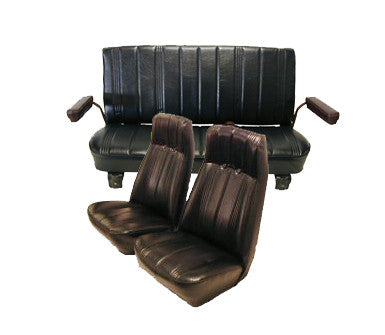 1973-1987 Chevrolet Blazer Front Buckets High Back And Rear Bench Seat Set In Leather