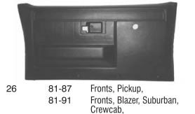 1981-1991 Chevrolet Blazer Door Panels - Fronts Sierra Type With Trim