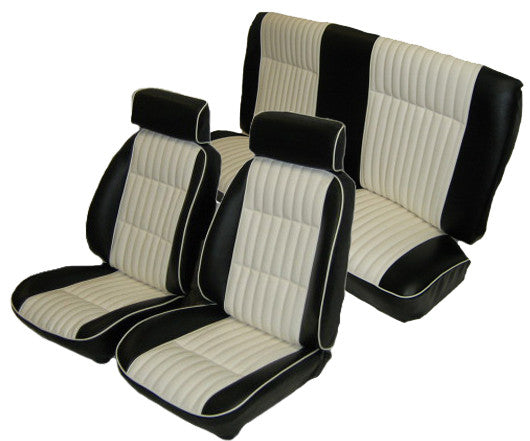 1982-1988 Buick Regal European Reclining G Buckets With Head Rests &amp; Rear Bench Seat Set. Leather