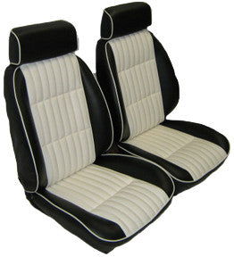 1982-1988 Pontiac Grand Prix European Reclining G Buckets With Head Rests &amp; Rear Bench Seat Set. Vinyl And Ve