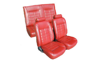 1984-1986 Ford Mustang Front &amp; Rear Set Convertible. Leather Inserts. Matching Bolsters  Sides &amp; Back