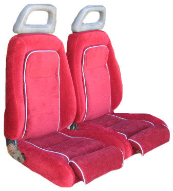 1984-1986  Ford Mustang Front &amp; Rear Set Sport Hatchback W/Leg Lumbar. Leather Inserts. Matching Bolster