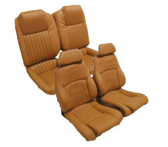 1985-1992 Pontiac Firebird AQ9 Lumbar  Front &amp; Rear Seat Set  Split Rear  Leather For Notchback Model